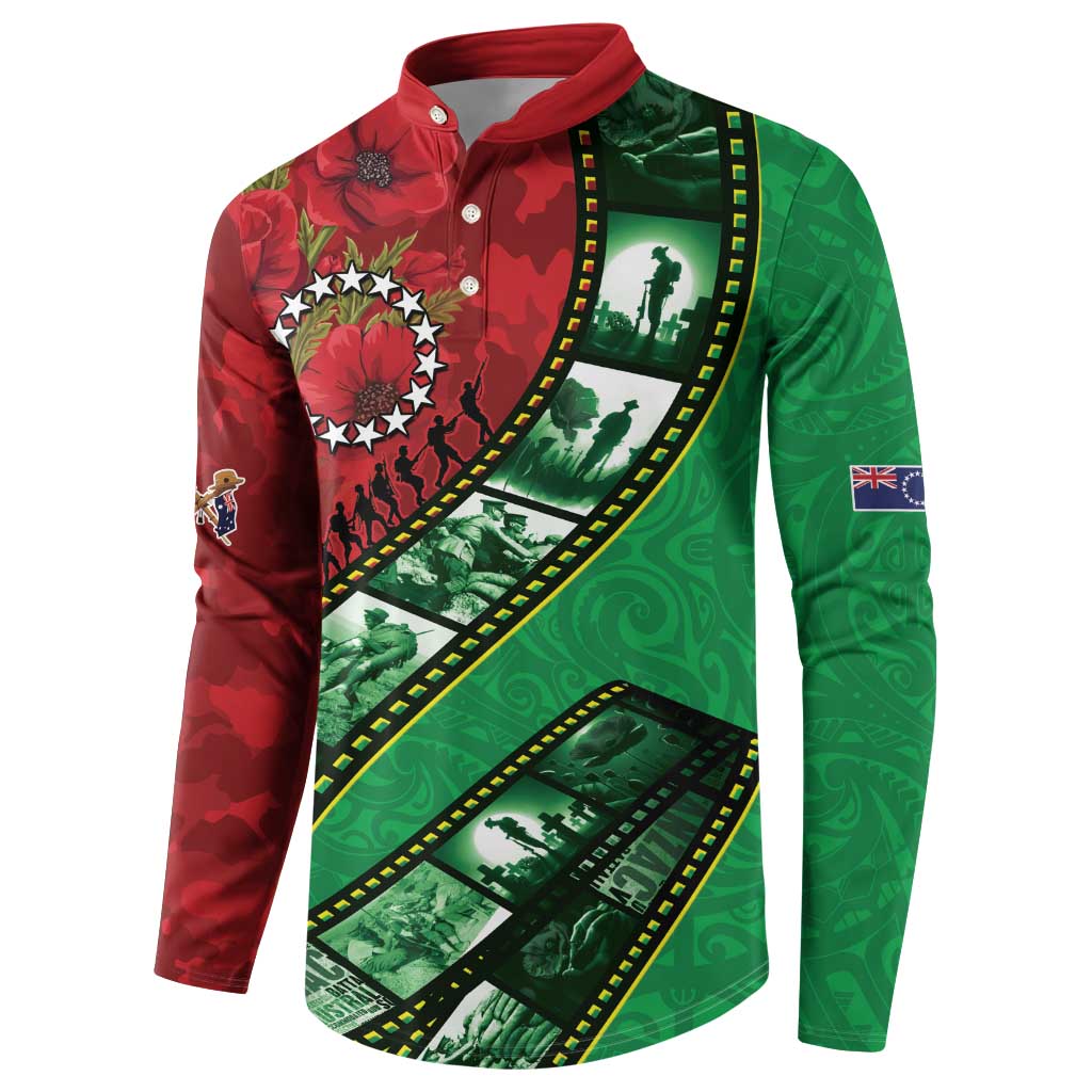 Personalised Cook Islands ANZAC 1915-2026 Filmstrip Button Sweatshirt Lest We Forget 25 April LT9 - Polynesian Pride