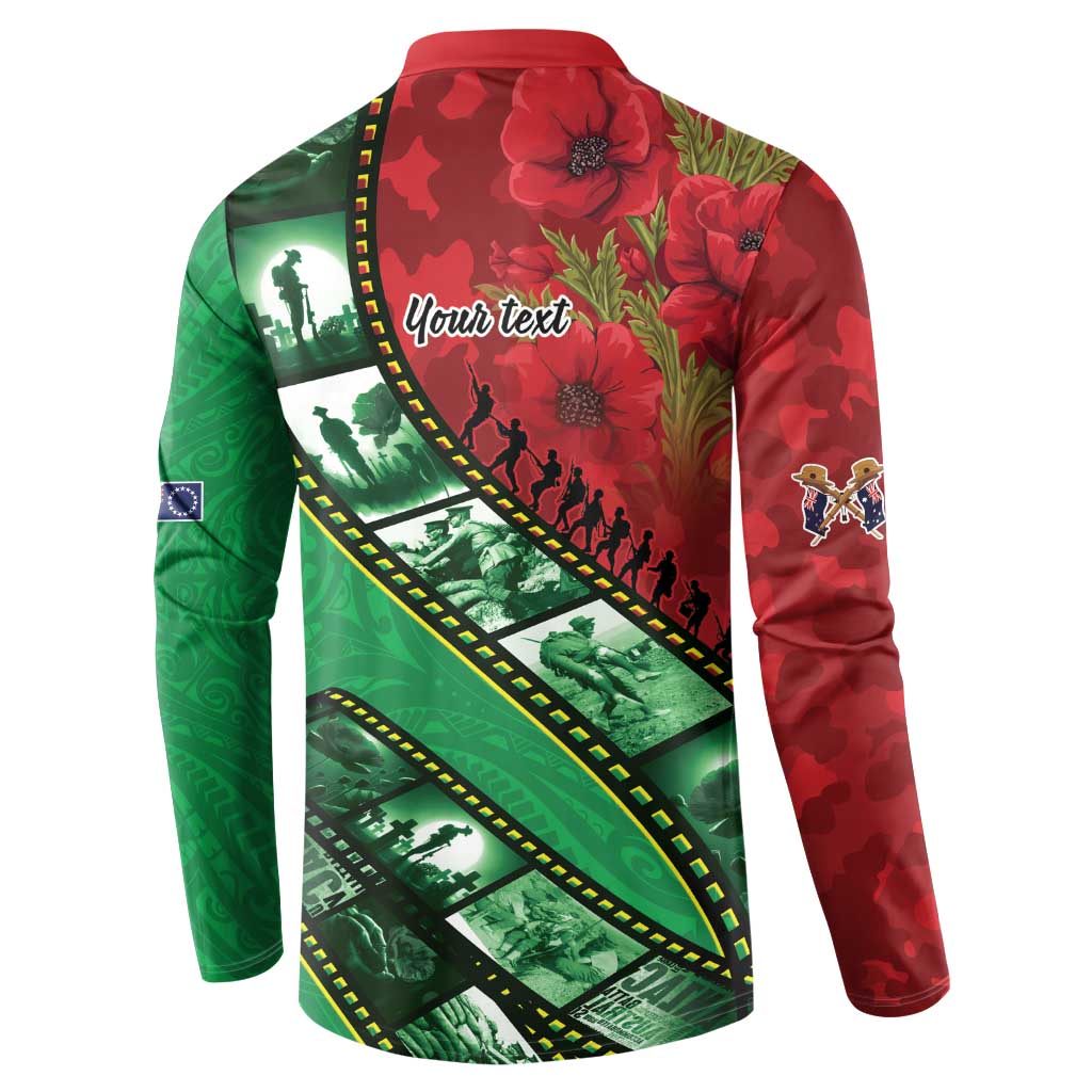 Personalised Cook Islands ANZAC 1915-2026 Filmstrip Button Sweatshirt Lest We Forget 25 April LT9 - Polynesian Pride