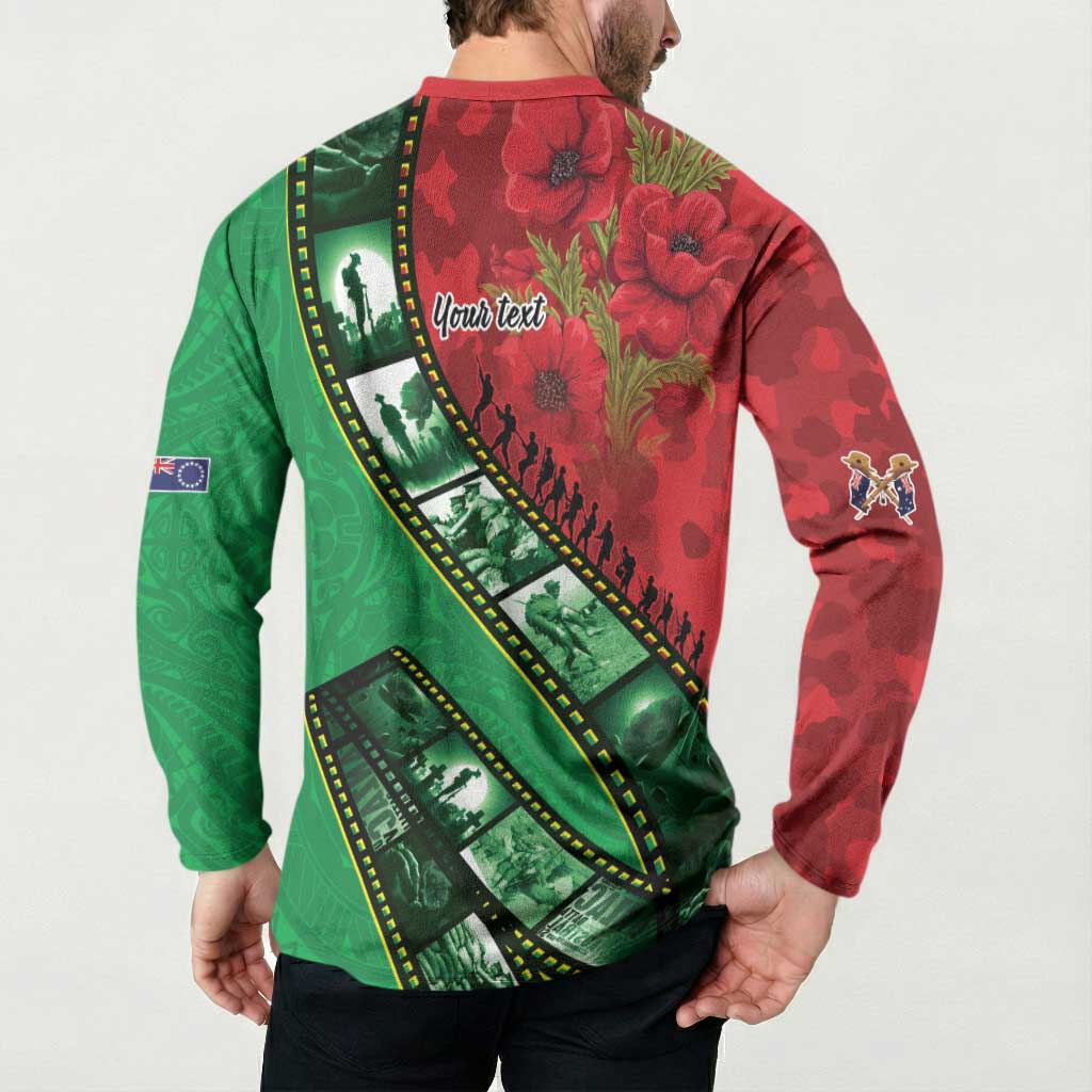 Personalised Cook Islands ANZAC 1915-2026 Filmstrip Button Sweatshirt Lest We Forget 25 April LT9 - Polynesian Pride