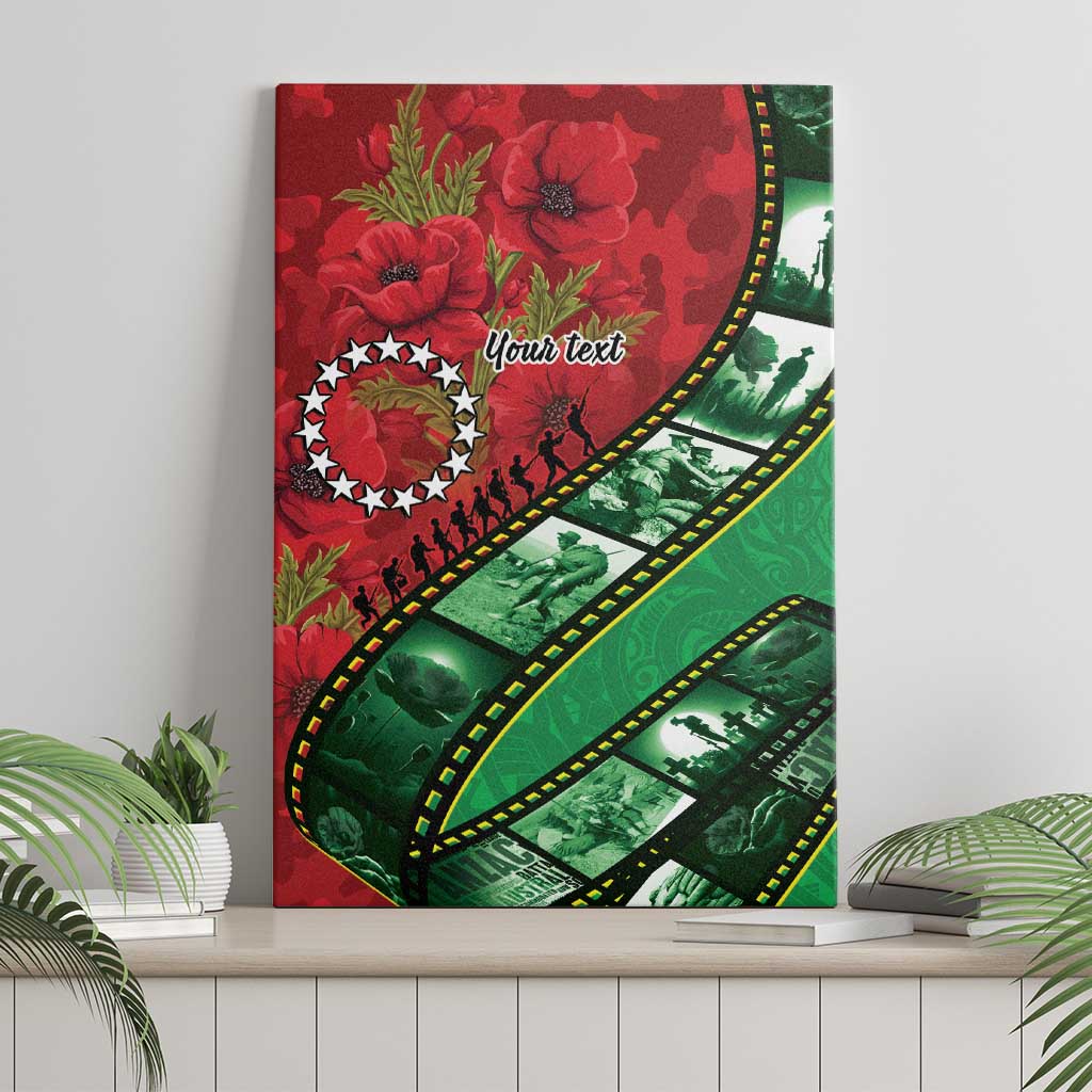 Personalised Cook Islands ANZAC 1915-2026 Filmstrip Canvas Wall Art Lest We Forget 25 April LT9 - Polynesian Pride