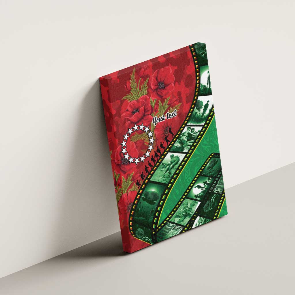 Personalised Cook Islands ANZAC 1915-2026 Filmstrip Canvas Wall Art Lest We Forget 25 April LT9 - Polynesian Pride
