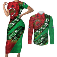 Personalised Cook Islands ANZAC 1915-2026 Filmstrip Couples Matching Short Sleeve Bodycon Dress and Long Sleeve Button Shirt Lest We Forget 25 April