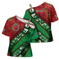 Personalised Cook Islands ANZAC 1915-2026 Filmstrip Cross Shoulder Shirt Lest We Forget 25 April LT9 - Polynesian Pride