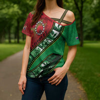 Personalised Cook Islands ANZAC 1915-2026 Filmstrip Cross Shoulder Shirt Lest We Forget 25 April LT9 - Polynesian Pride