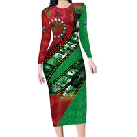 Personalised Cook Islands ANZAC 1915-2026 Filmstrip Family Matching Long Sleeve Bodycon Dress and Hawaiian Shirt Lest We Forget 25 April