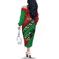 Personalised Cook Islands ANZAC 1915-2026 Filmstrip Family Matching Off The Shoulder Long Sleeve Dress and Hawaiian Shirt Lest We Forget 25 April