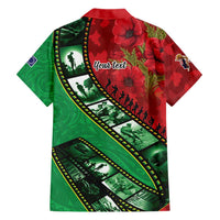 Personalised Cook Islands ANZAC 1915-2026 Filmstrip Family Matching Off Shoulder Short Dress and Hawaiian Shirt Lest We Forget 25 April