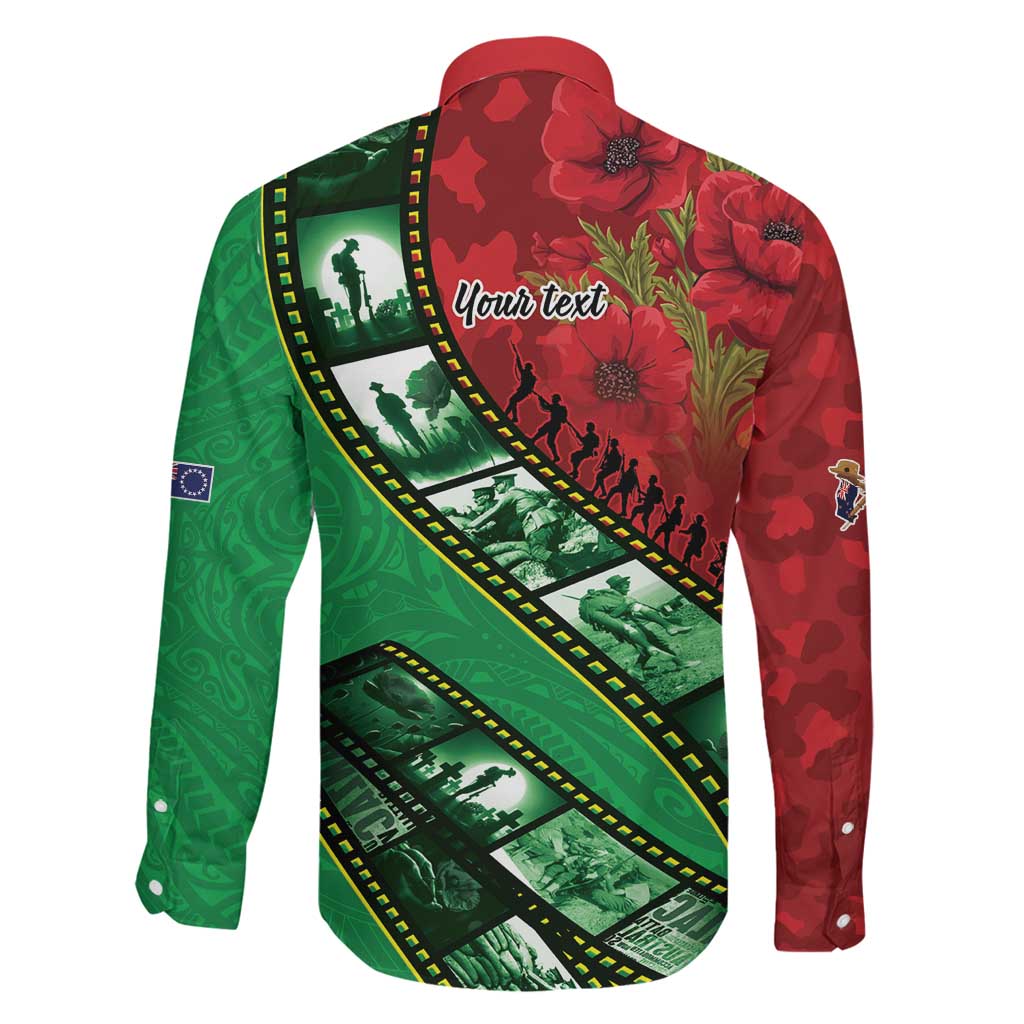 Personalised Cook Islands ANZAC 1915-2026 Filmstrip Family Matching Puletasi and Hawaiian Shirt Lest We Forget 25 April