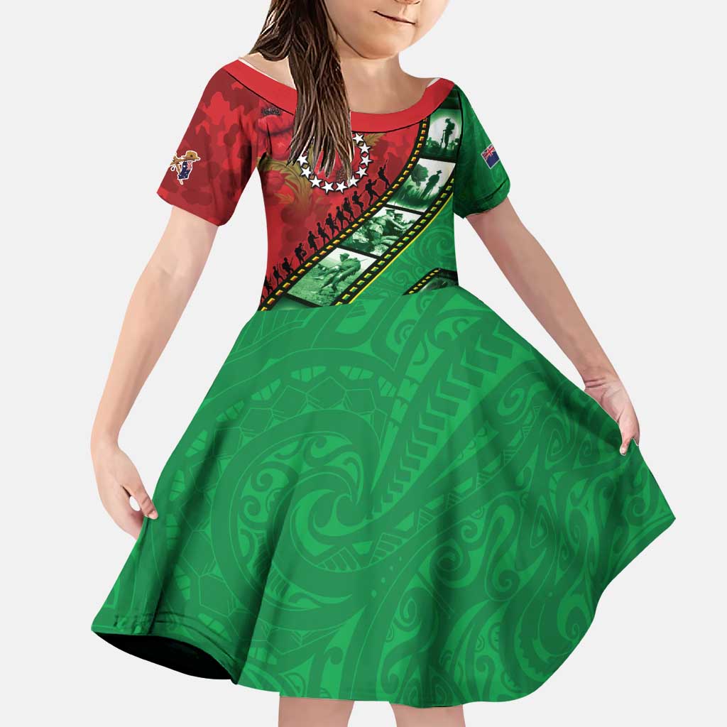 Personalised Cook Islands ANZAC 1915-2026 Filmstrip Family Matching Tank Maxi Dress and Hawaiian Shirt Lest We Forget 25 April