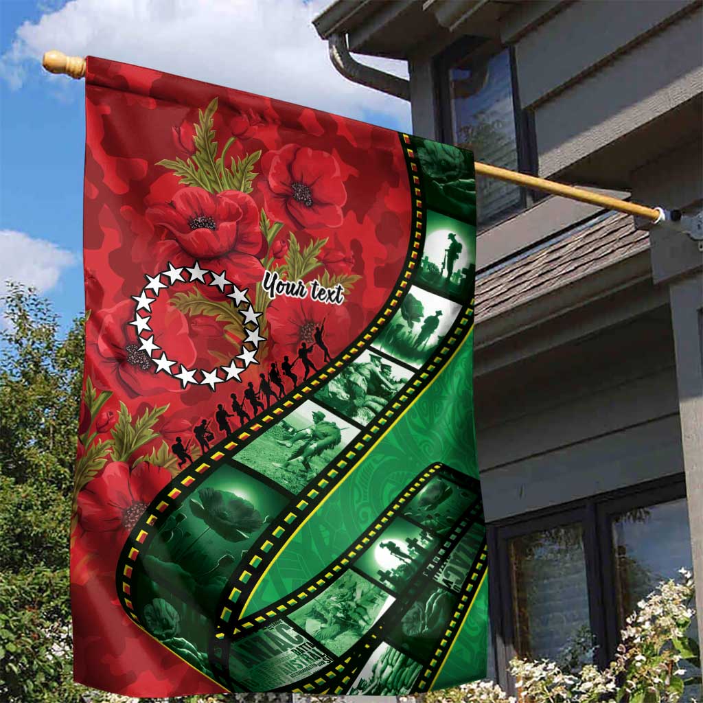 Personalised Cook Islands ANZAC 1915-2026 Filmstrip Garden Flag Lest We Forget 25 April