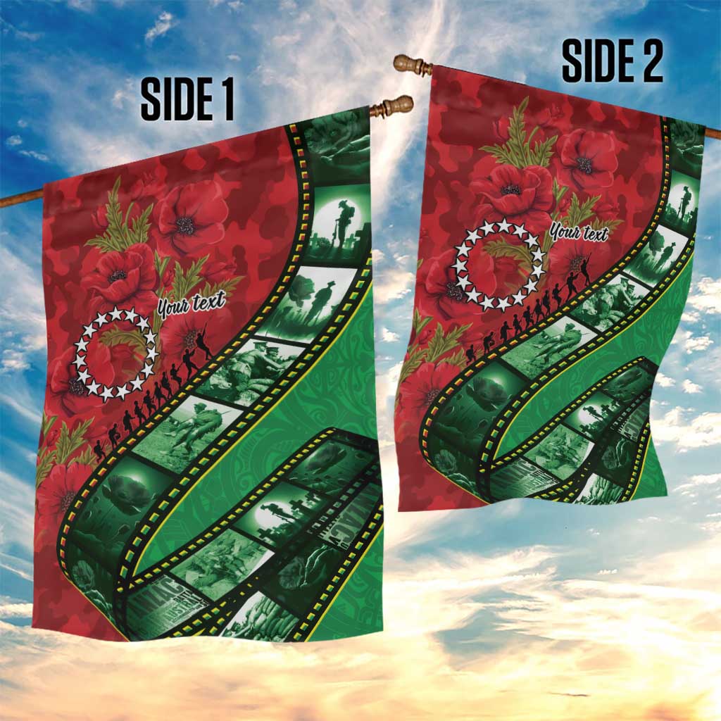 Personalised Cook Islands ANZAC 1915-2026 Filmstrip Garden Flag Lest We Forget 25 April