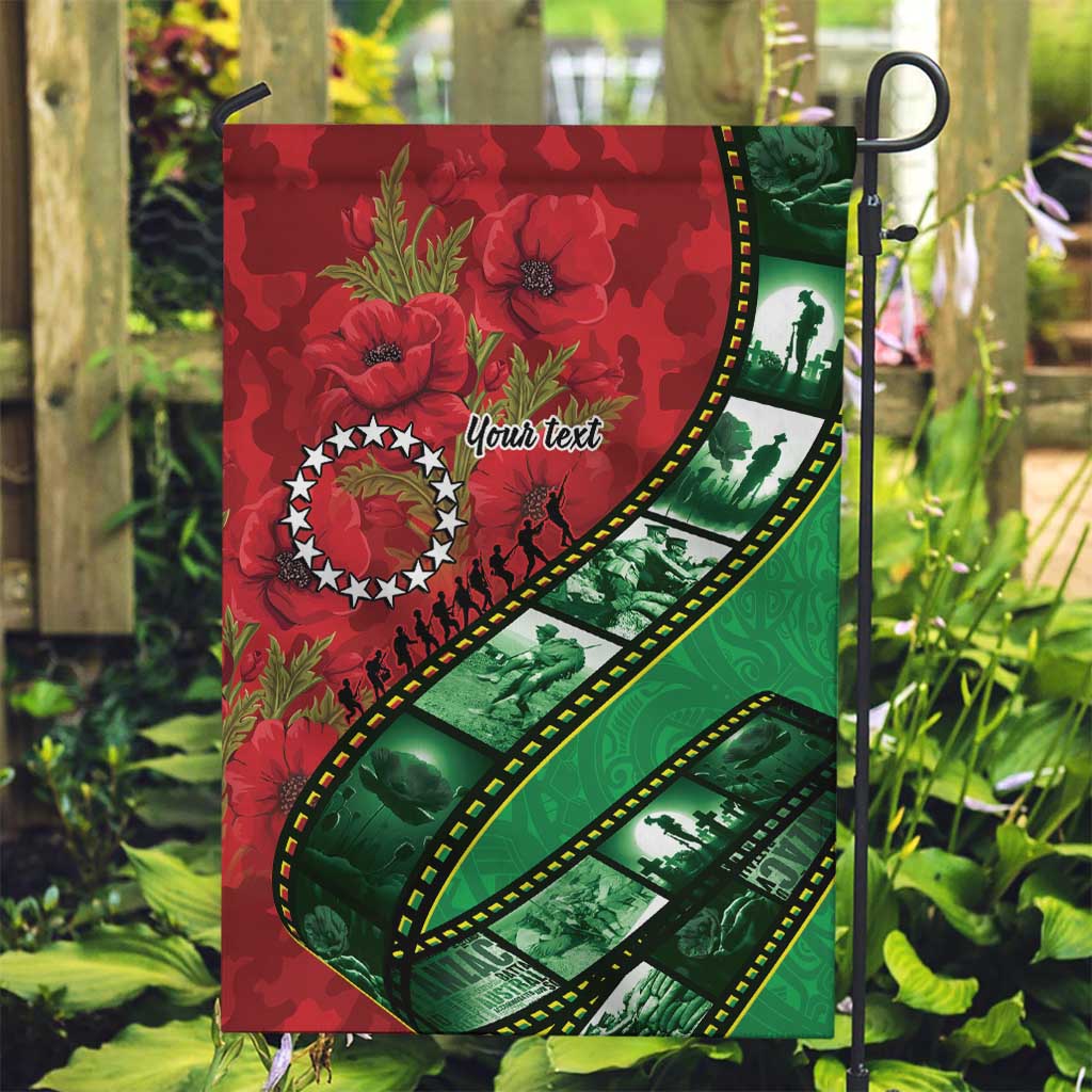 Personalised Cook Islands ANZAC 1915-2026 Filmstrip Garden Flag Lest We Forget 25 April