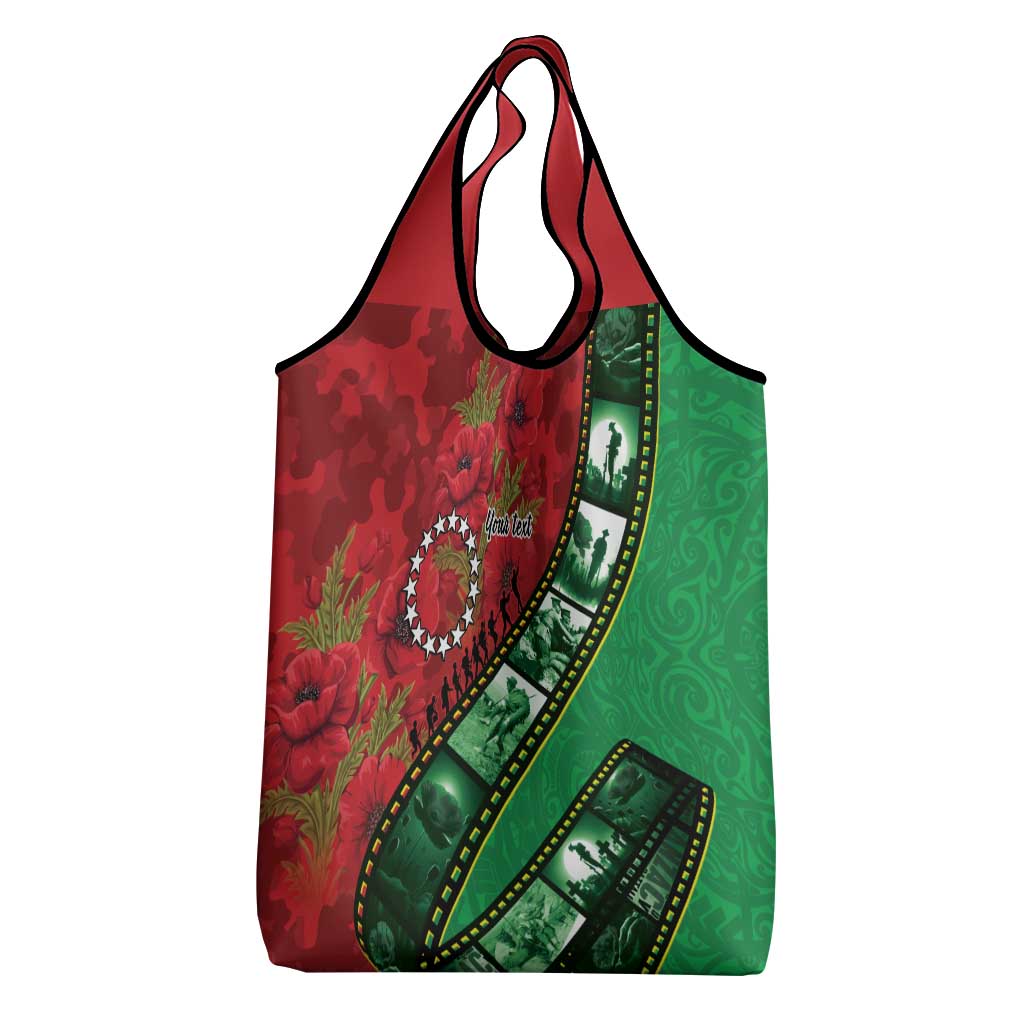 Personalised Cook Islands ANZAC 1915-2026 Filmstrip Grocery Bag Lest We Forget 25 April LT9 - Polynesian Pride