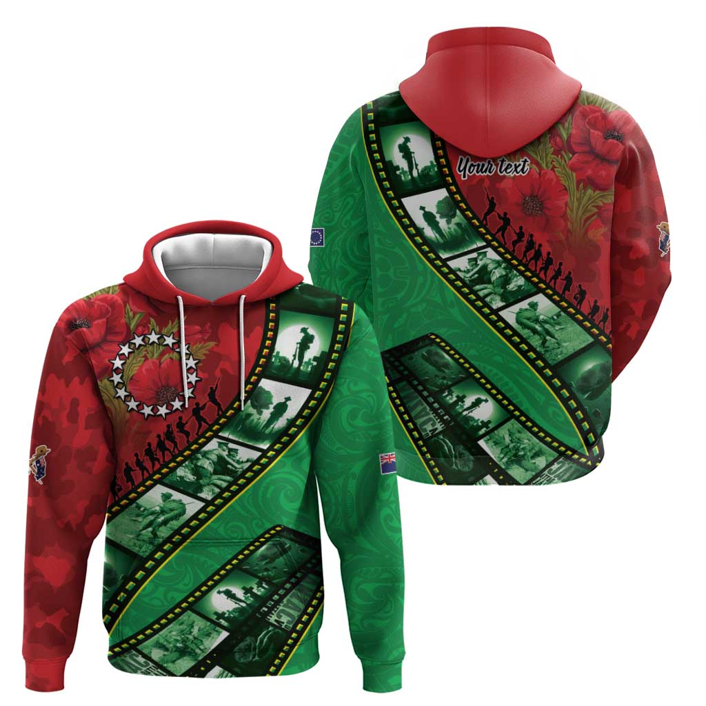 Personalised Cook Islands ANZAC 1915-2026 Filmstrip Hoodie Lest We Forget 25 April LT9 - Polynesian Pride
