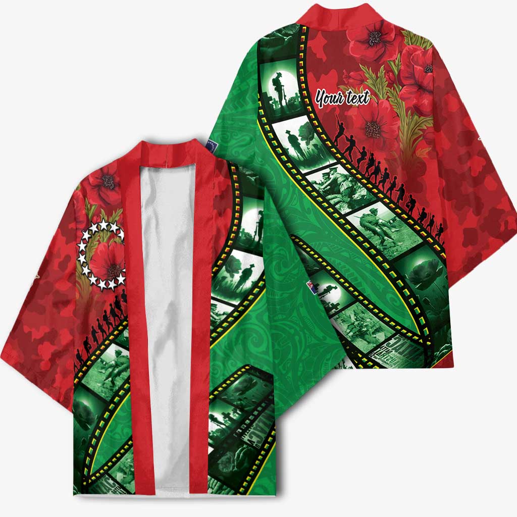 Personalised Cook Islands ANZAC 1915-2026 Filmstrip Kimono Lest We Forget 25 April LT9 - Polynesian Pride