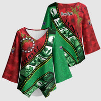 Personalised Cook Islands ANZAC 1915-2026 Filmstrip Kimono Sleeve Blouse Lest We Forget 25 April