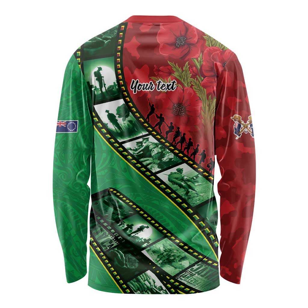 Personalised Cook Islands ANZAC 1915-2026 Filmstrip Long Sleeve Shirt Lest We Forget 25 April LT9 - Polynesian Pride