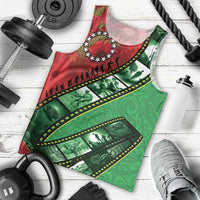 Personalised Cook Islands ANZAC 1915-2026 Filmstrip Men Tank Top Lest We Forget 25 April LT9 - Polynesian Pride