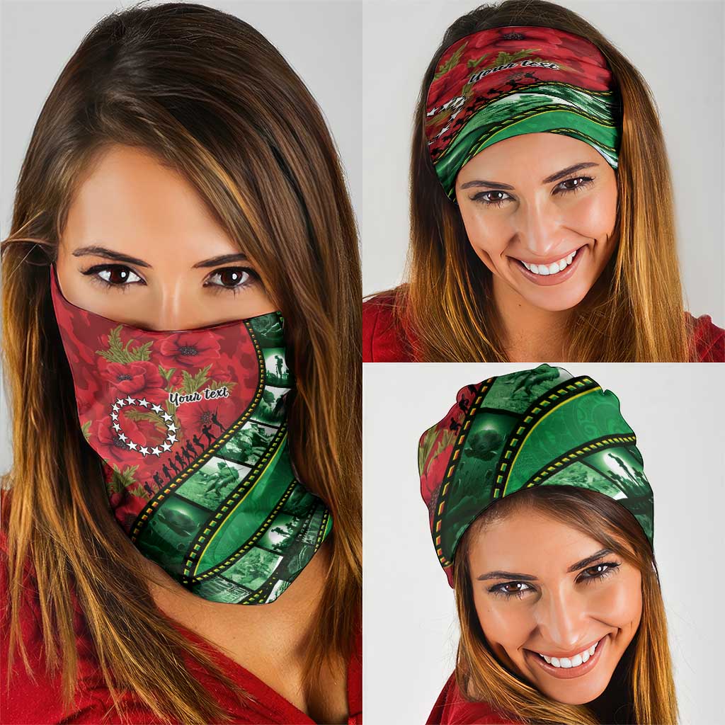 Personalised Cook Islands ANZAC 1915-2026 Filmstrip Neck Gaiter Lest We Forget 25 April LT9 - Polynesian Pride