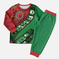 Personalised Cook Islands ANZAC 1915-2026 Filmstrip Pajama Set Lest We Forget 25 April LT9 Men Green - Polynesian Pride
