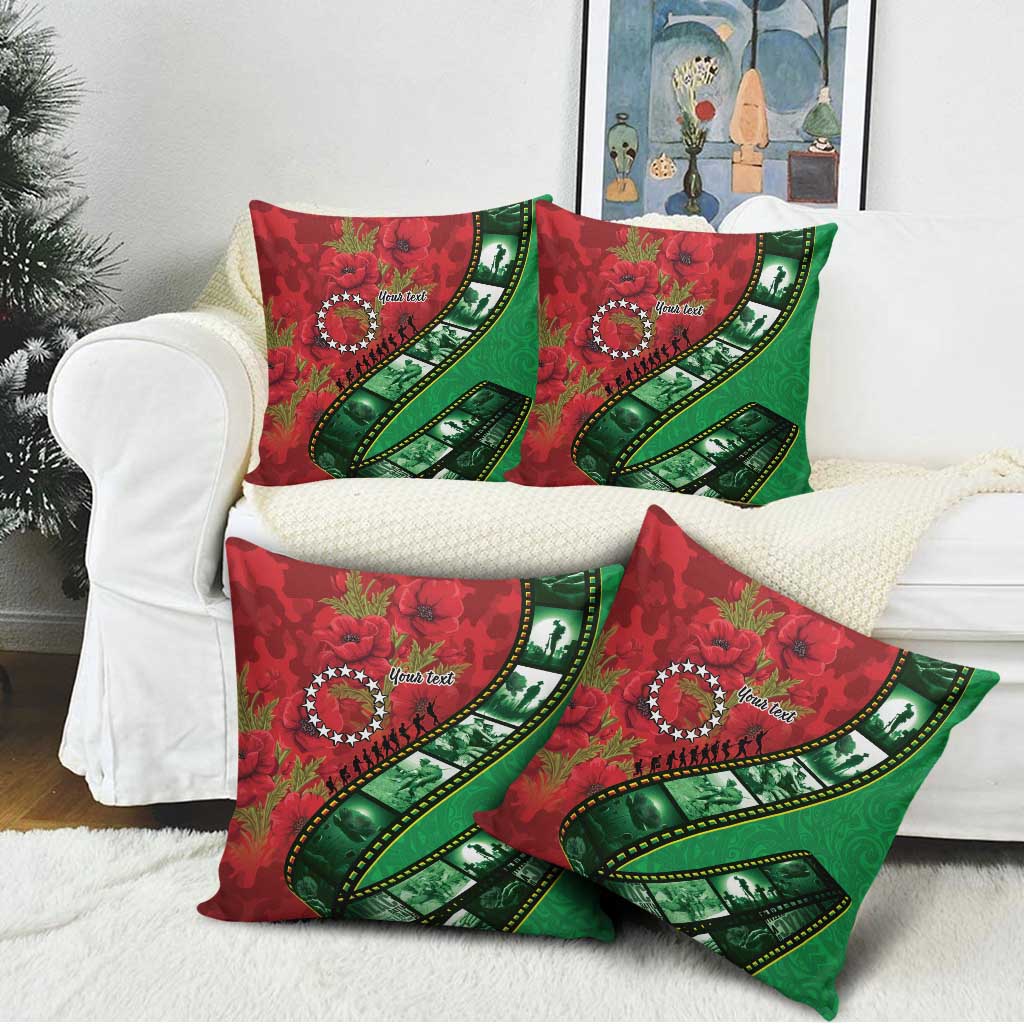 Personalised Cook Islands ANZAC 1915-2026 Filmstrip Pillow Cover Lest We Forget 25 April LT9 - Polynesian Pride