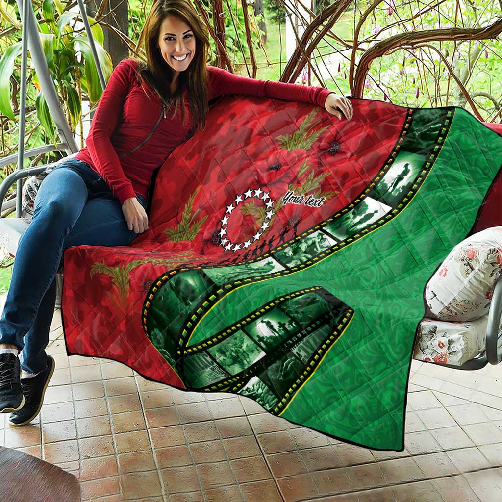 Personalised Cook Islands ANZAC 1915-2026 Filmstrip Quilt Lest We Forget 25 April LT9 - Polynesian Pride