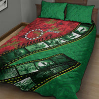 Personalised Cook Islands ANZAC 1915-2026 Filmstrip Quilt Bed Set Lest We Forget 25 April LT9 - Polynesian Pride