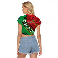Personalised Cook Islands ANZAC 1915-2026 Filmstrip Raglan Cropped T Shirt Lest We Forget 25 April LT9 - Polynesian Pride