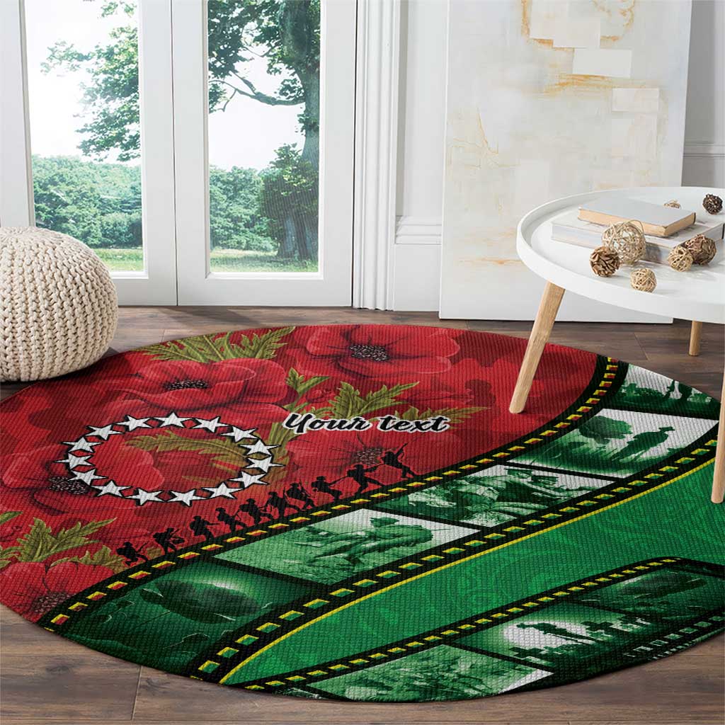 Personalised Cook Islands ANZAC 1915-2026 Filmstrip Round Carpet Lest We Forget 25 April LT9 - Polynesian Pride