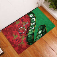 Personalised Cook Islands ANZAC 1915-2026 Filmstrip Rubber Doormat Lest We Forget 25 April LT9 - Polynesian Pride