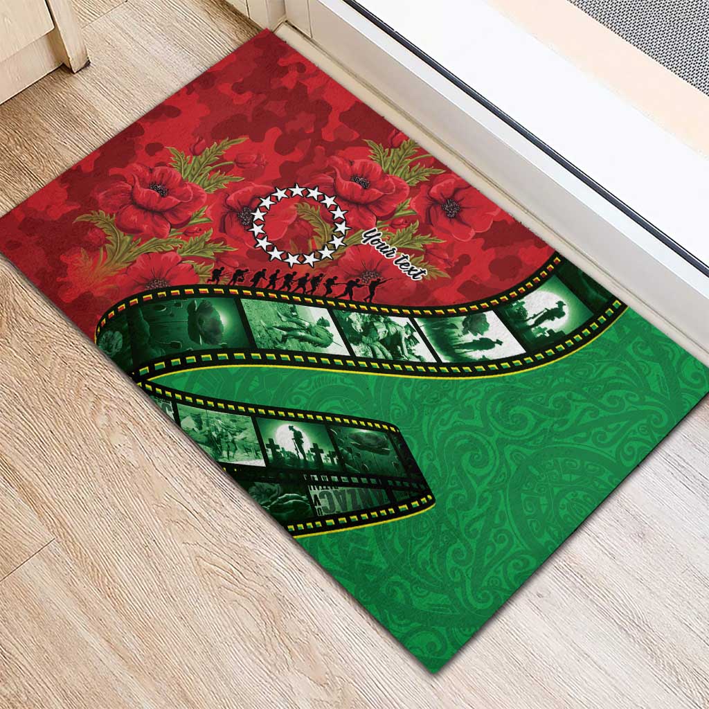 Personalised Cook Islands ANZAC 1915-2026 Filmstrip Rubber Doormat Lest We Forget 25 April LT9 - Polynesian Pride