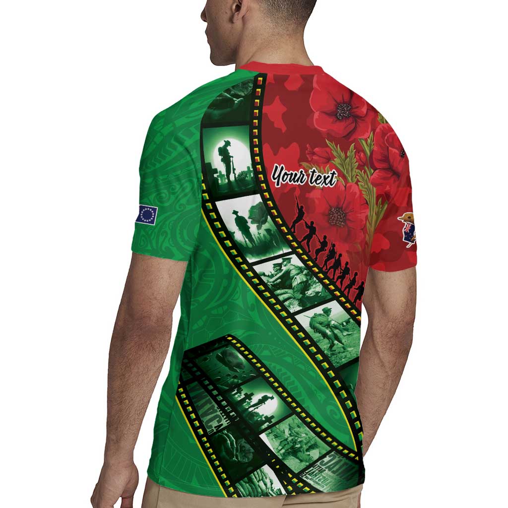 Personalised Cook Islands ANZAC 1915-2026 Filmstrip Rugby Jersey Lest We Forget 25 April LT9 - Polynesian Pride