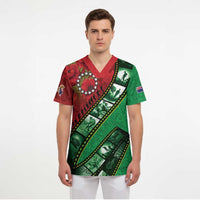 Personalised Cook Islands ANZAC 1915-2026 Filmstrip Scrub Top Lest We Forget 25 April LT9 - Polynesian Pride