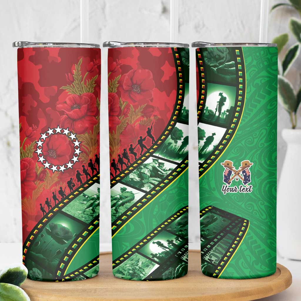 Personalised Cook Islands ANZAC 1915-2026 Filmstrip Skinny Tumbler Lest We Forget 25 April