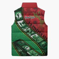 Personalised Cook Islands ANZAC 1915-2026 Filmstrip Sleeveless Puffer Jacket Lest We Forget 25 April
