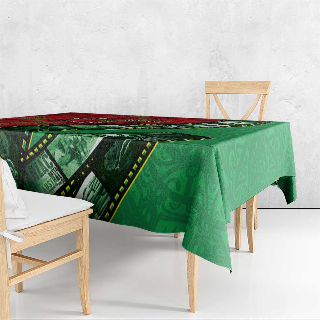 Personalised Cook Islands ANZAC 1915-2026 Filmstrip Tablecloth Lest We Forget 25 April LT9 - Polynesian Pride