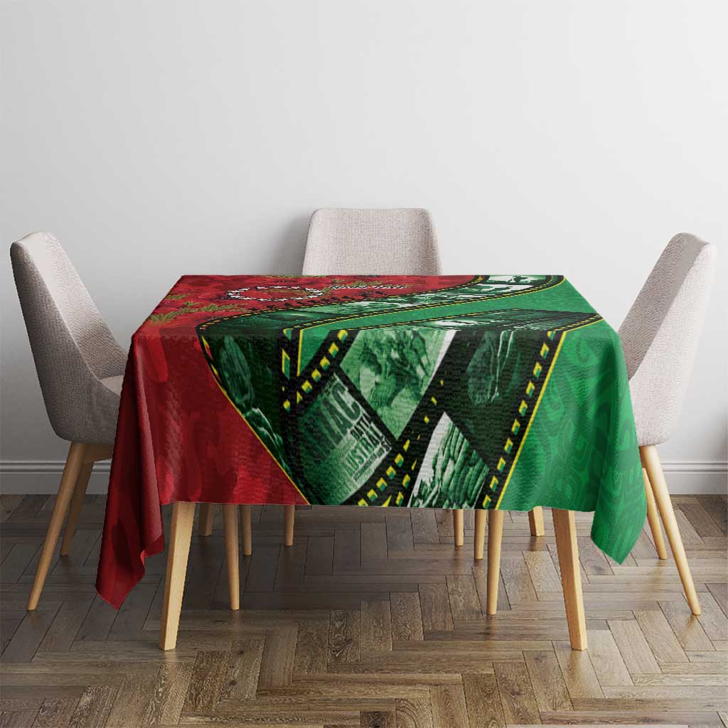 Personalised Cook Islands ANZAC 1915-2026 Filmstrip Tablecloth Lest We Forget 25 April LT9 - Polynesian Pride