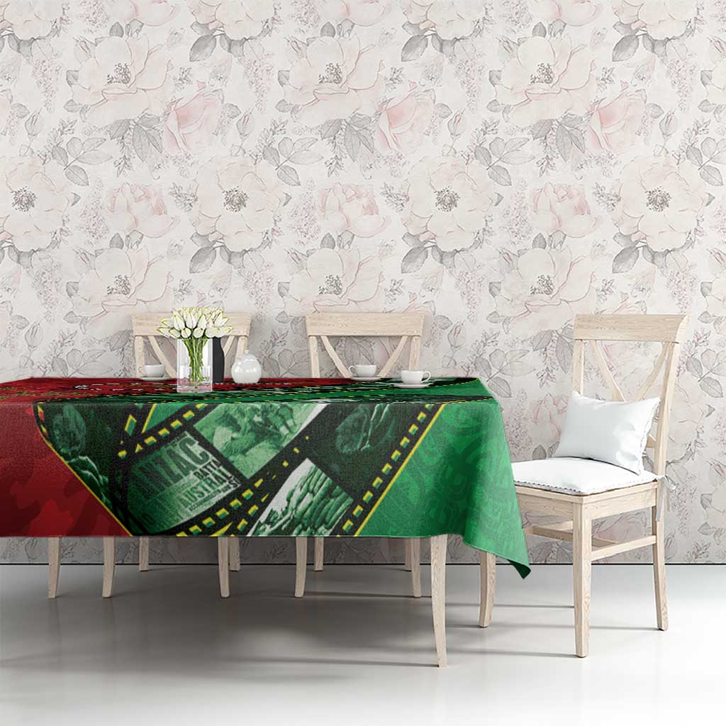 Personalised Cook Islands ANZAC 1915-2026 Filmstrip Tablecloth Lest We Forget 25 April LT9 - Polynesian Pride
