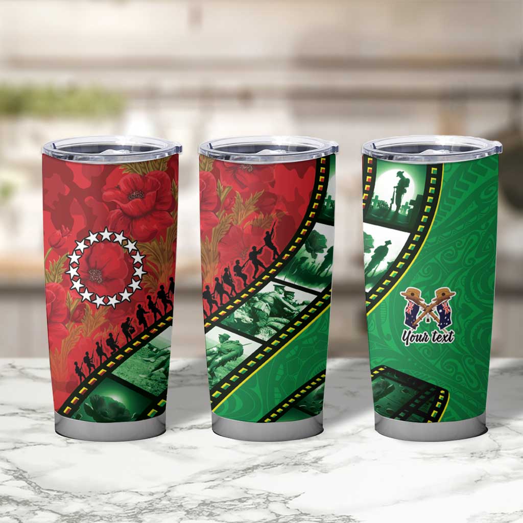 Personalised Cook Islands ANZAC 1915-2026 Filmstrip Tumbler Cup Lest We Forget 25 April