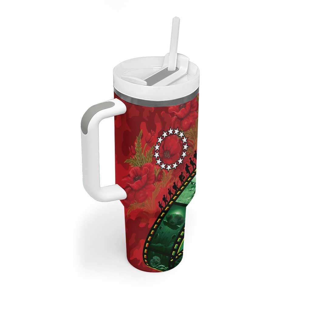 Personalised Cook Islands ANZAC 1915-2026 Filmstrip Tumbler With Handle Lest We Forget 25 April