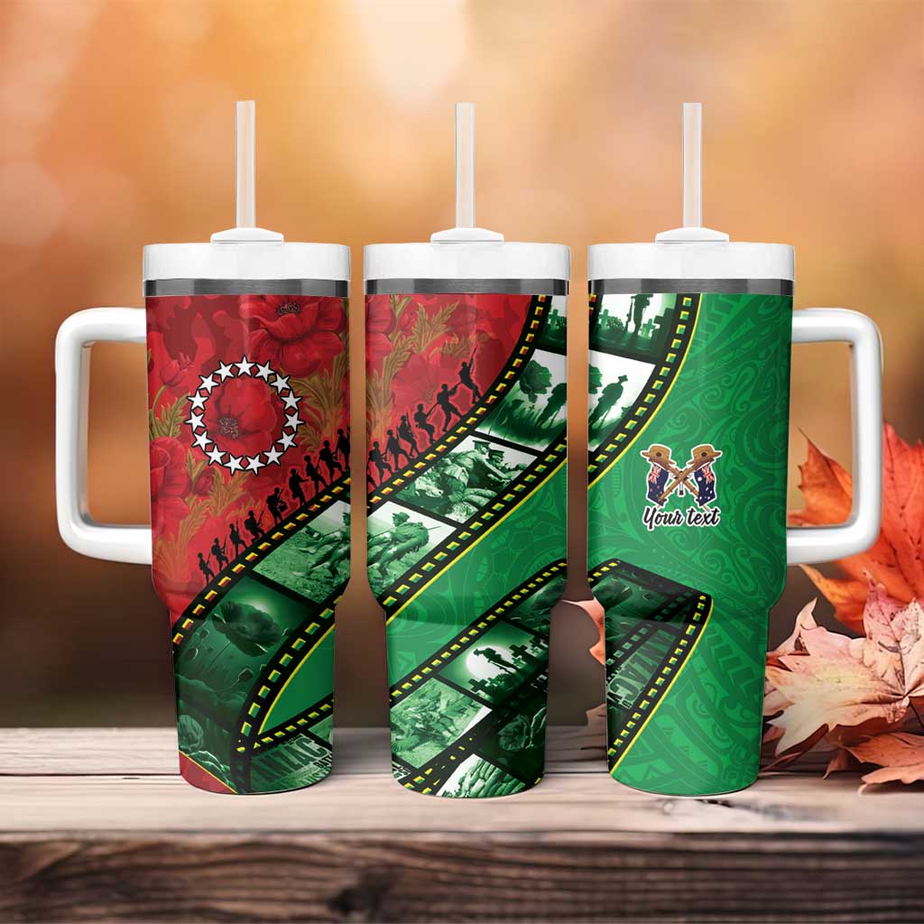 Personalised Cook Islands ANZAC 1915-2026 Filmstrip Tumbler With Handle Lest We Forget 25 April