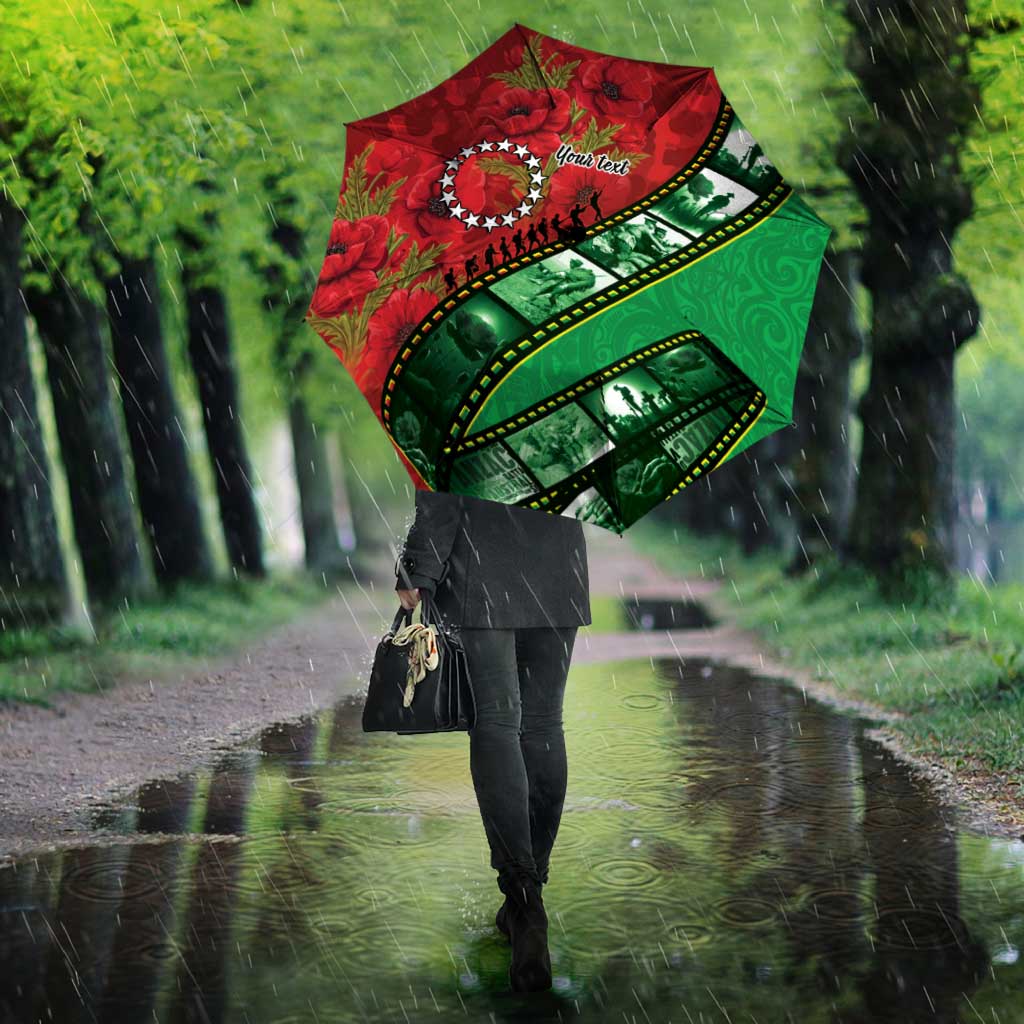 Personalised Cook Islands ANZAC 1915-2026 Filmstrip Umbrella Lest We Forget 25 April LT9 - Polynesian Pride