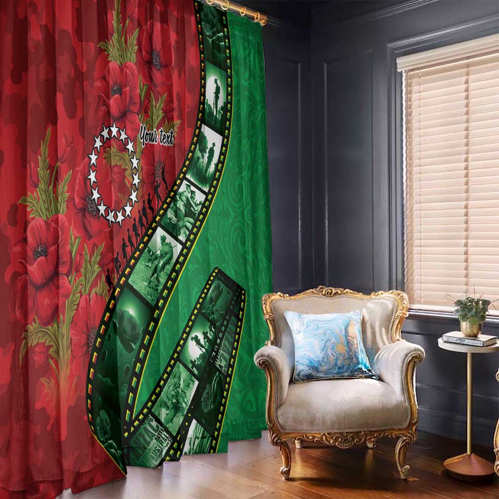 Personalised Cook Islands ANZAC 1915-2026 Filmstrip Window Curtain Lest We Forget 25 April LT9 - Polynesian Pride
