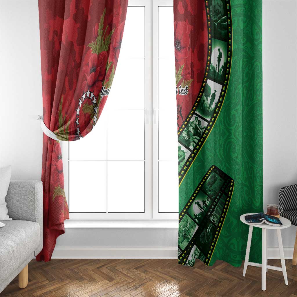 Personalised Cook Islands ANZAC 1915-2026 Filmstrip Window Curtain Lest We Forget 25 April LT9 - Polynesian Pride