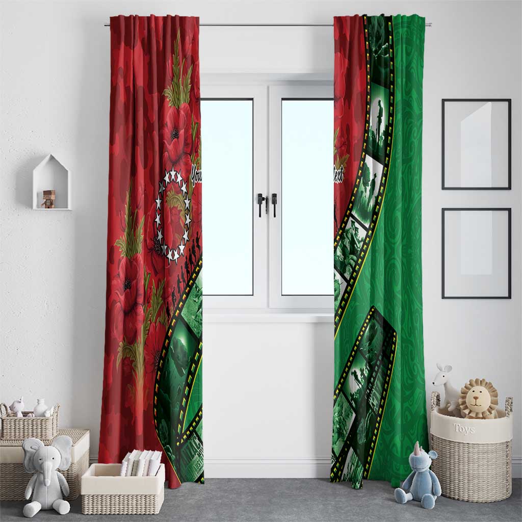 Personalised Cook Islands ANZAC 1915-2026 Filmstrip Window Curtain Lest We Forget 25 April LT9 - Polynesian Pride