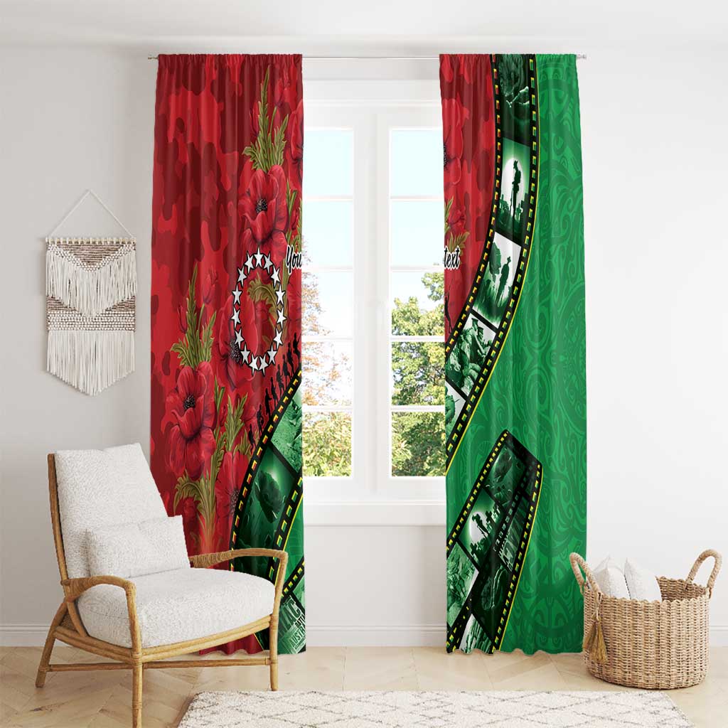 Personalised Cook Islands ANZAC 1915-2026 Filmstrip Window Curtain Lest We Forget 25 April LT9 - Polynesian Pride