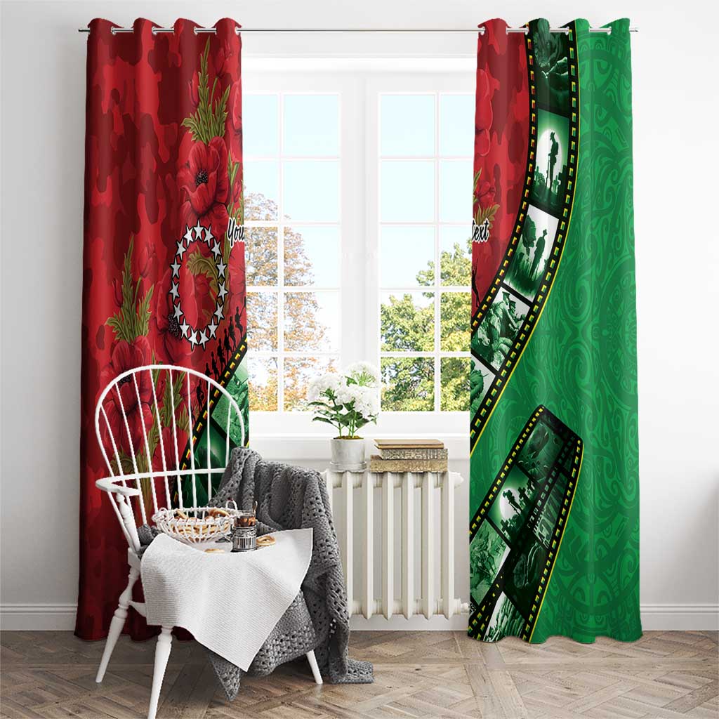 Personalised Cook Islands ANZAC 1915-2026 Filmstrip Window Curtain Lest We Forget 25 April LT9 - Polynesian Pride