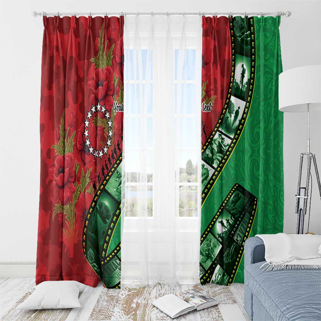 Personalised Cook Islands ANZAC 1915-2026 Filmstrip Window Curtain Lest We Forget 25 April LT9 - Polynesian Pride