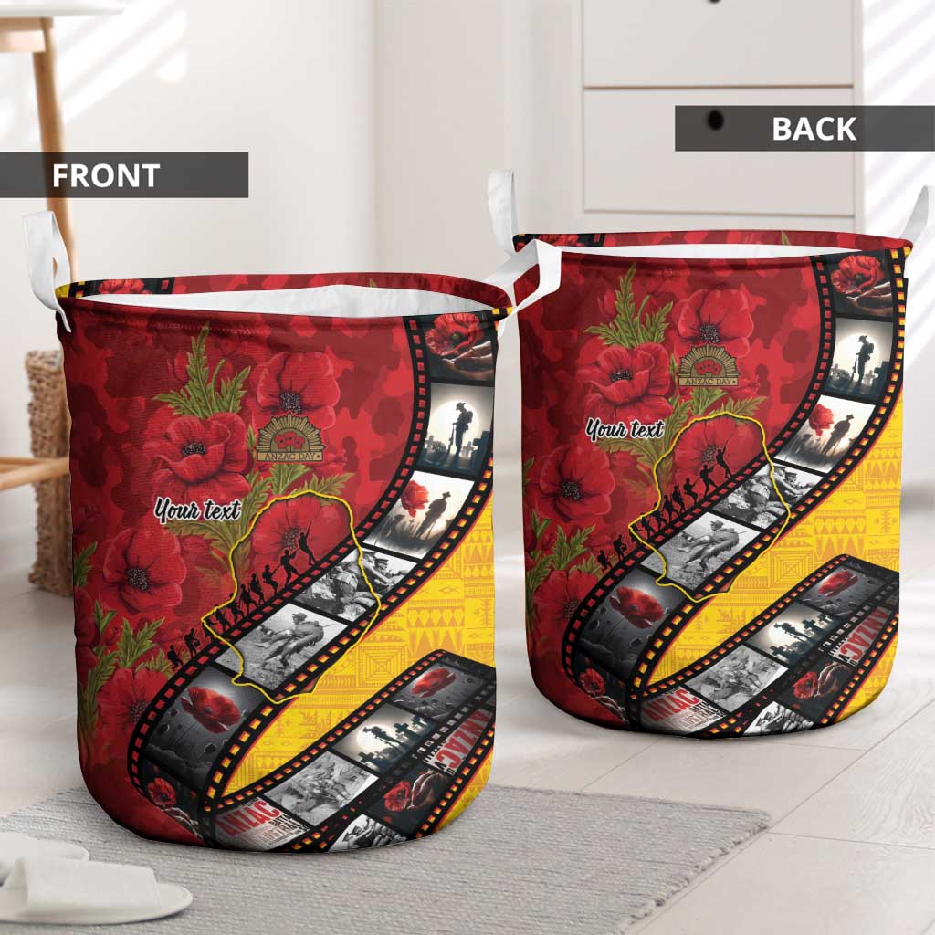 Personalised Niue ANZAC 1915-2026 Filmstrip Laundry Basket Lest We Forget 25 April LT9 - Polynesian Pride