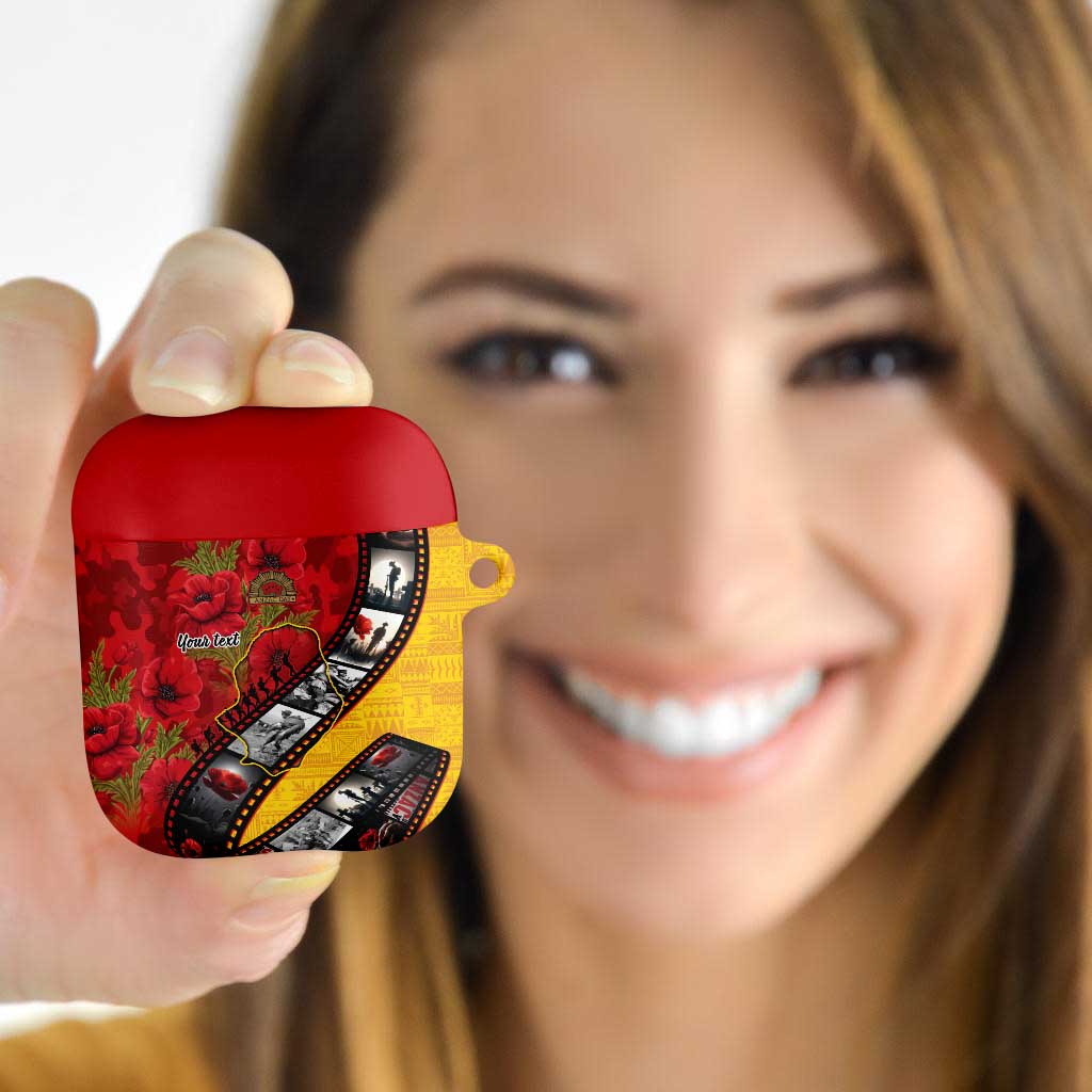 Personalised Niue ANZAC 1915-2026 Filmstrip AirPods Case Lest We Forget 25 April LT9 - Polynesian Pride